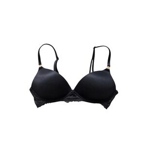 Victoria's Secret Body by Victoria Lace Wing Wireless Nursing Bra 34B Black Soft